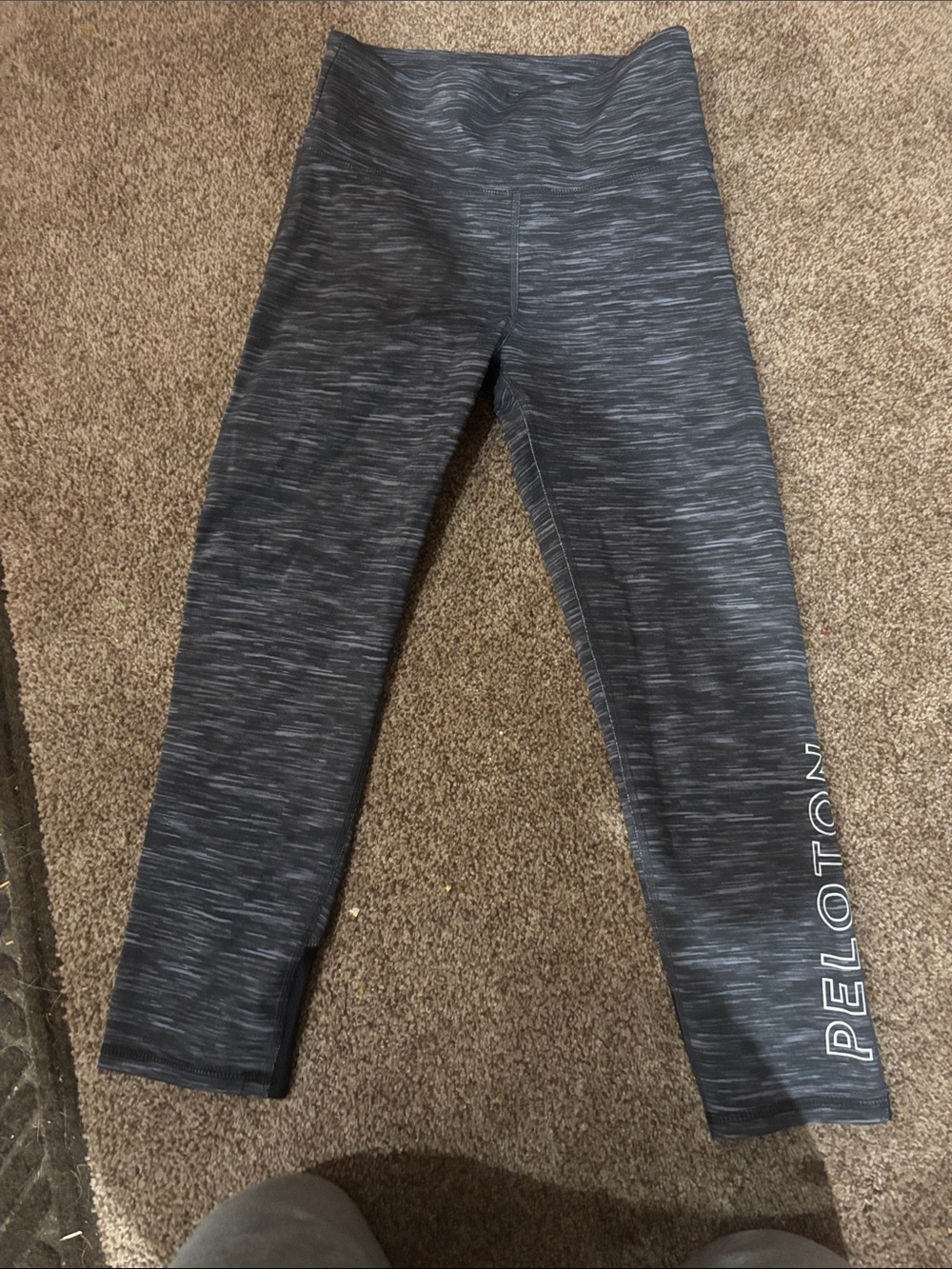 Peloton Charcoal Space-Dye Leggings with Logo